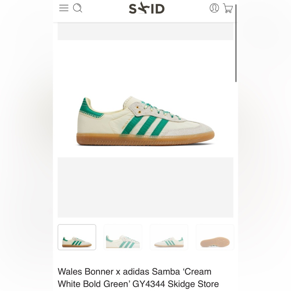 Wales Bonner x adidas Samba ‘Cream White Bold Green’ GY4344